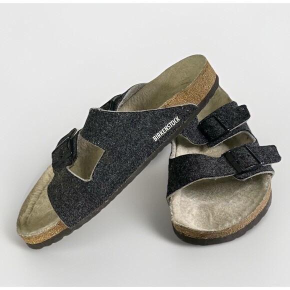 Birkenstock Arizona Happy Lamb Grey Wool Felt Lined Slide Sandal Size 46 US M13 main image 7